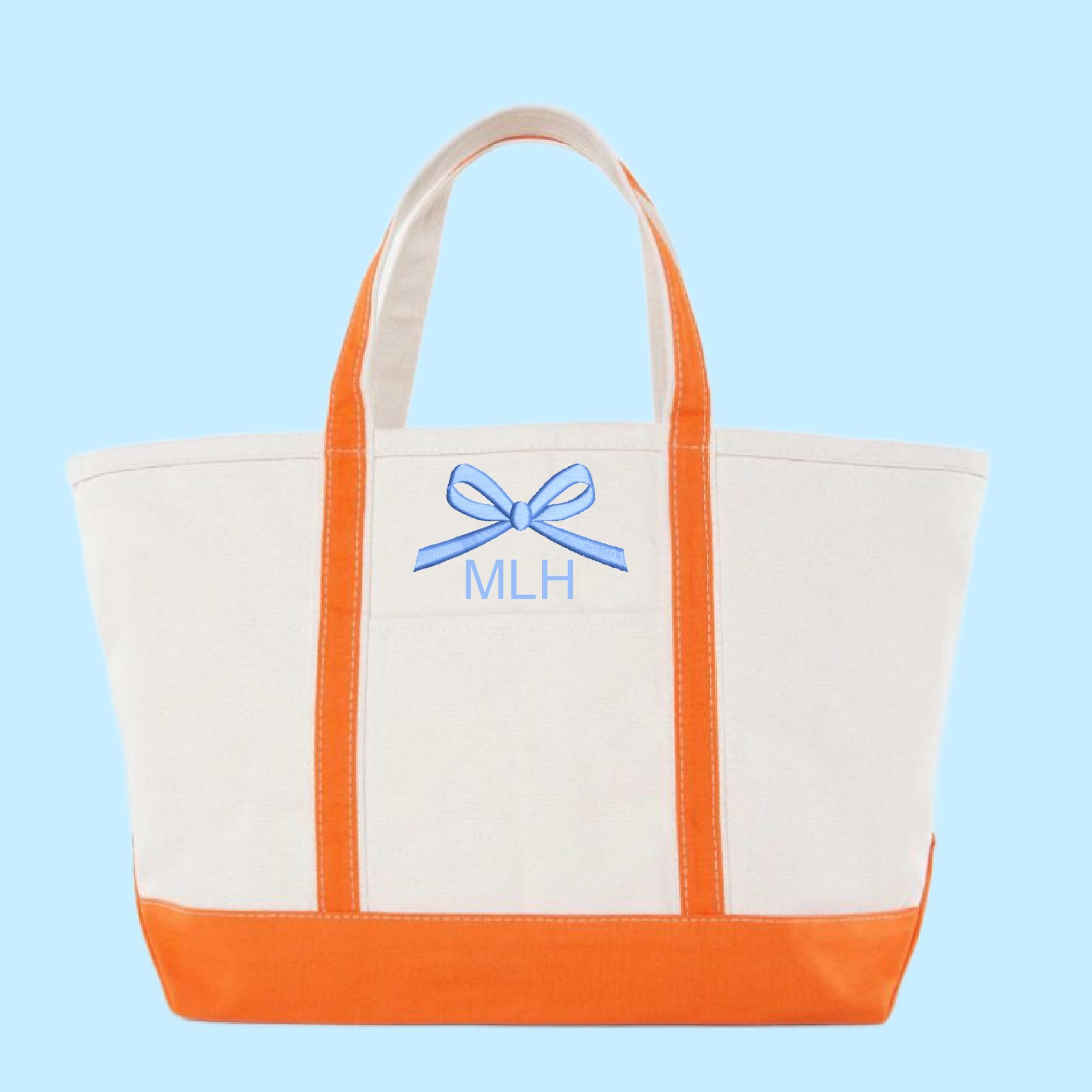 Bow Embroidery Design Tote Bag