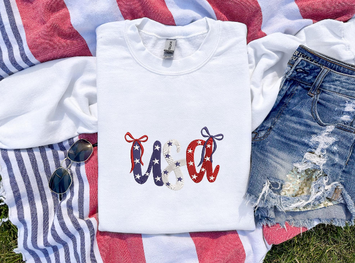 Embroidered USA sweatshirt