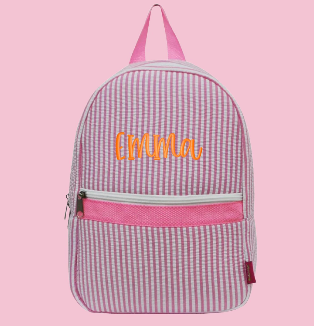 Personalized Seersucker Toddler Backpack