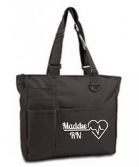 Monogrammed Nurse Bag Rn, fnp, Lpn, Cna, Cma NP - Black / Script