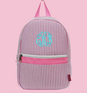 Monogrammed Small Seersucker Backpack