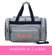 Personalized Seersucker Duffle Bag