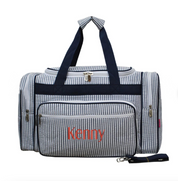 Personalized Seersucker Duffle Bag