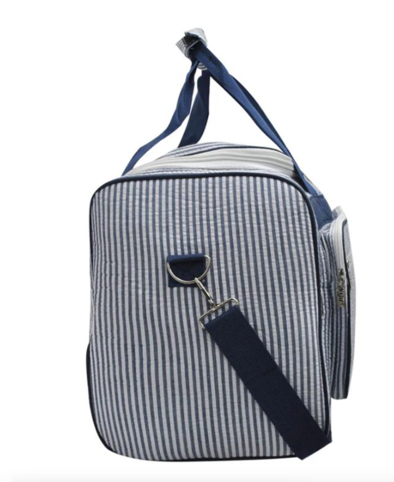 Personalized Seersucker Duffle Bag