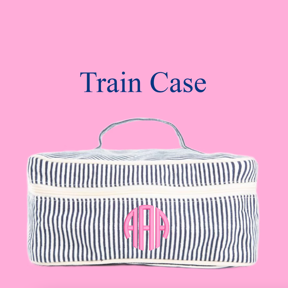 Monogrammed Train Case Cosmetic Travel Bag
