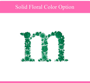 Floral Solid Color Initial Travel Case
