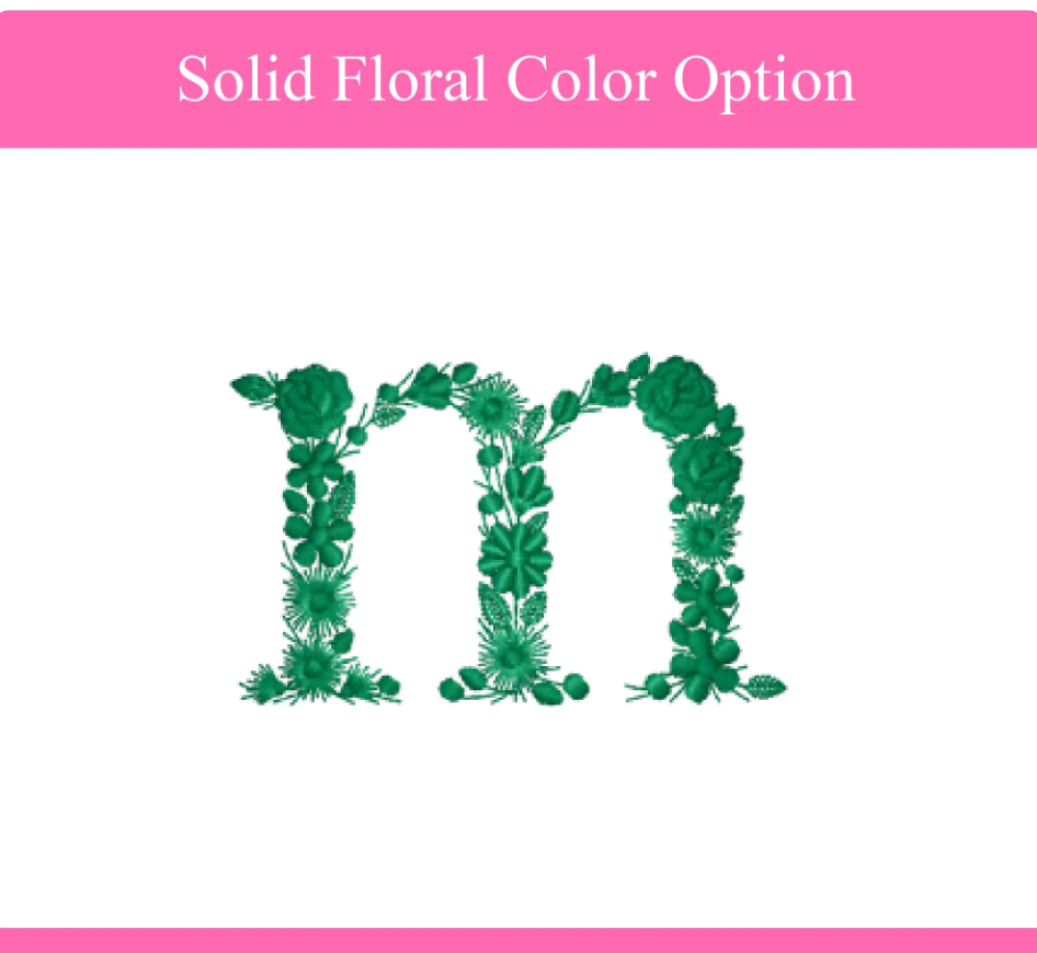Floral Solid Color Initial Travel Case