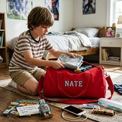 Two Color Personalized Kids Duffle Bag