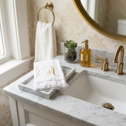 Embroidered Single Initial Guest Towels