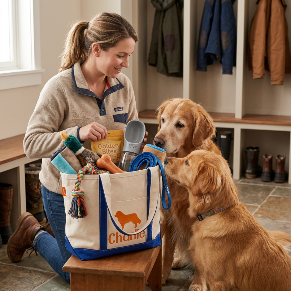 Embroidered Dog's Name and Breed Tote