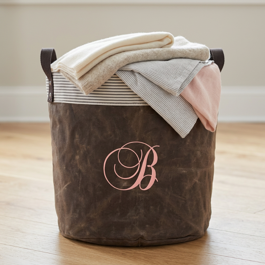 Monogrammed Storage Bucket