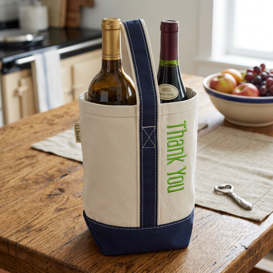 Personalized Canvas Wine Tote