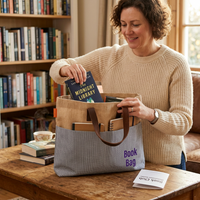 Blue Jute Book Bag