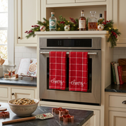 CLOSEOUT- Embroidered  Holiday Dish Towel - Tea Towel