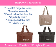 Embroidered Bow Tote with Name