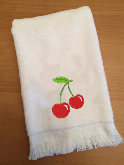 Cherry Fingertip Guest Towel