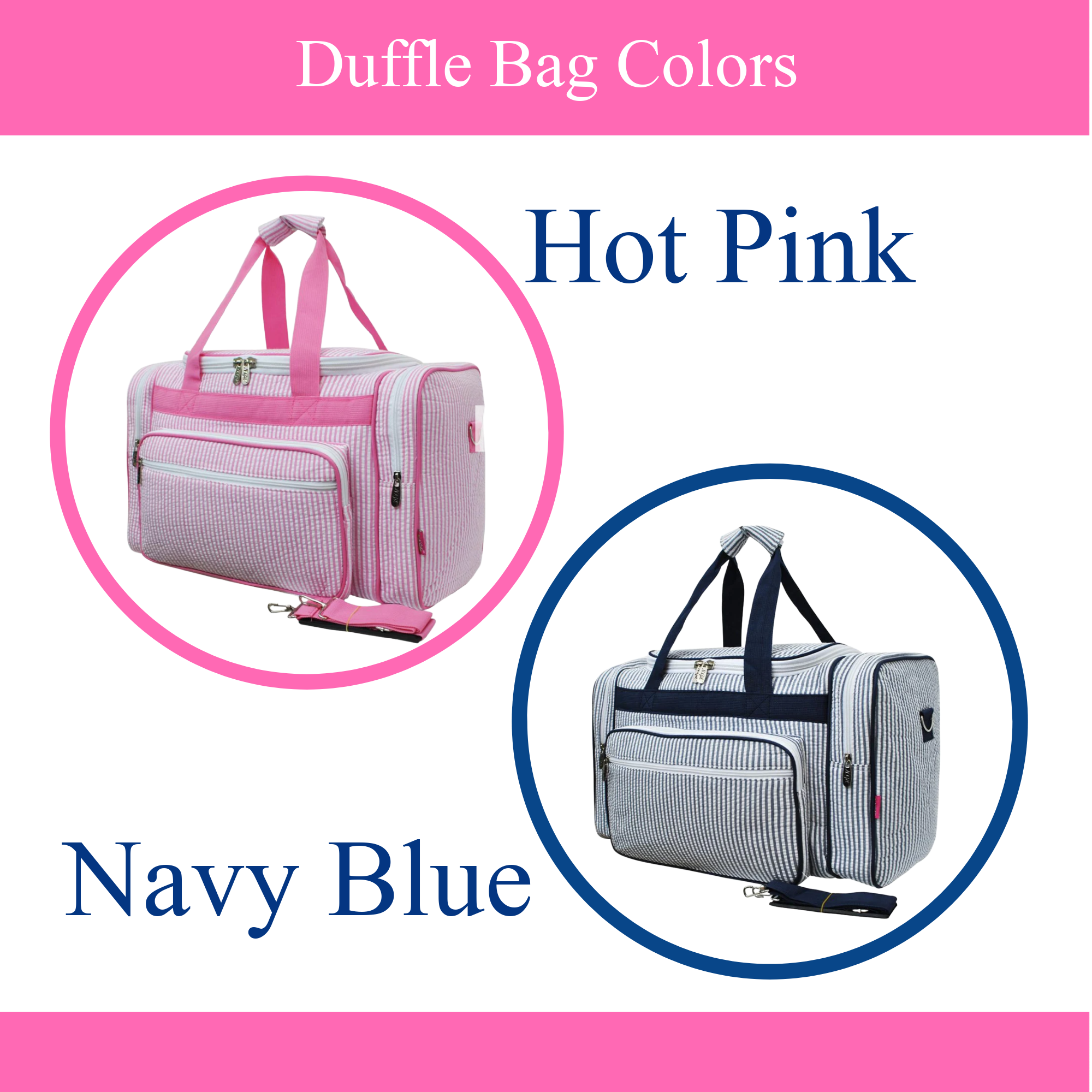 Personalized Seersucker Duffle Bag