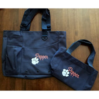 Dog Tote with Food Bag - Dog Bag Set - Black