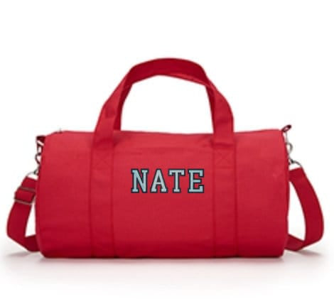 Two Color Varsity Font Kids Duffle Bag