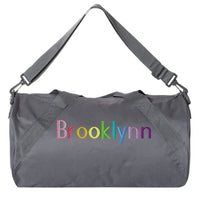 Rainbow Design Kids Duffle Bag - Navy Blue / Script