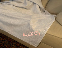 Personalized Sweatshirt Throw with Name - Ash