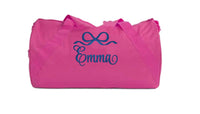 Bows Design Kids Duffle Bag - Navy Blue
