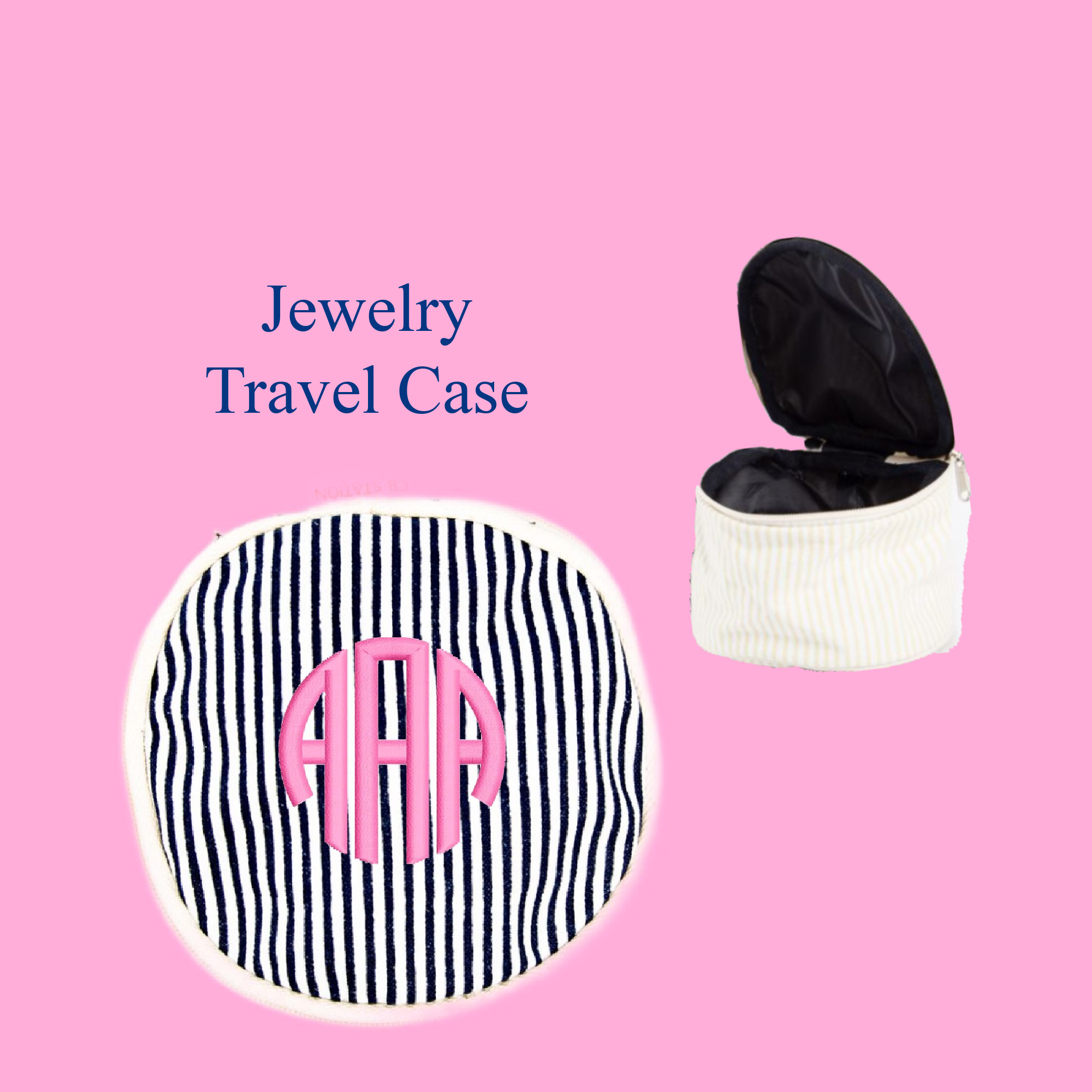 Monogrammed Train Case Cosmetic Travel Bag