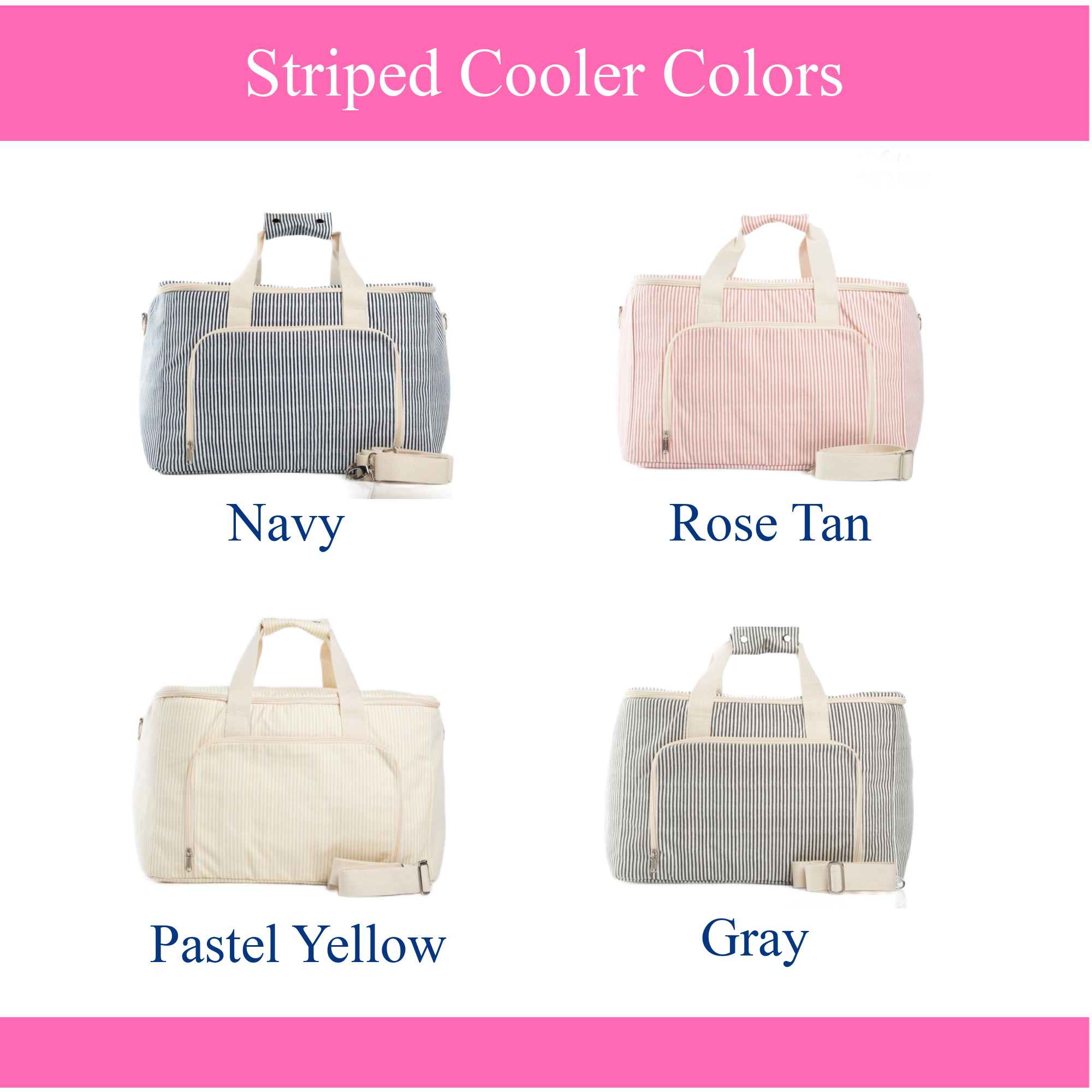Personalized Large Striped Cooler