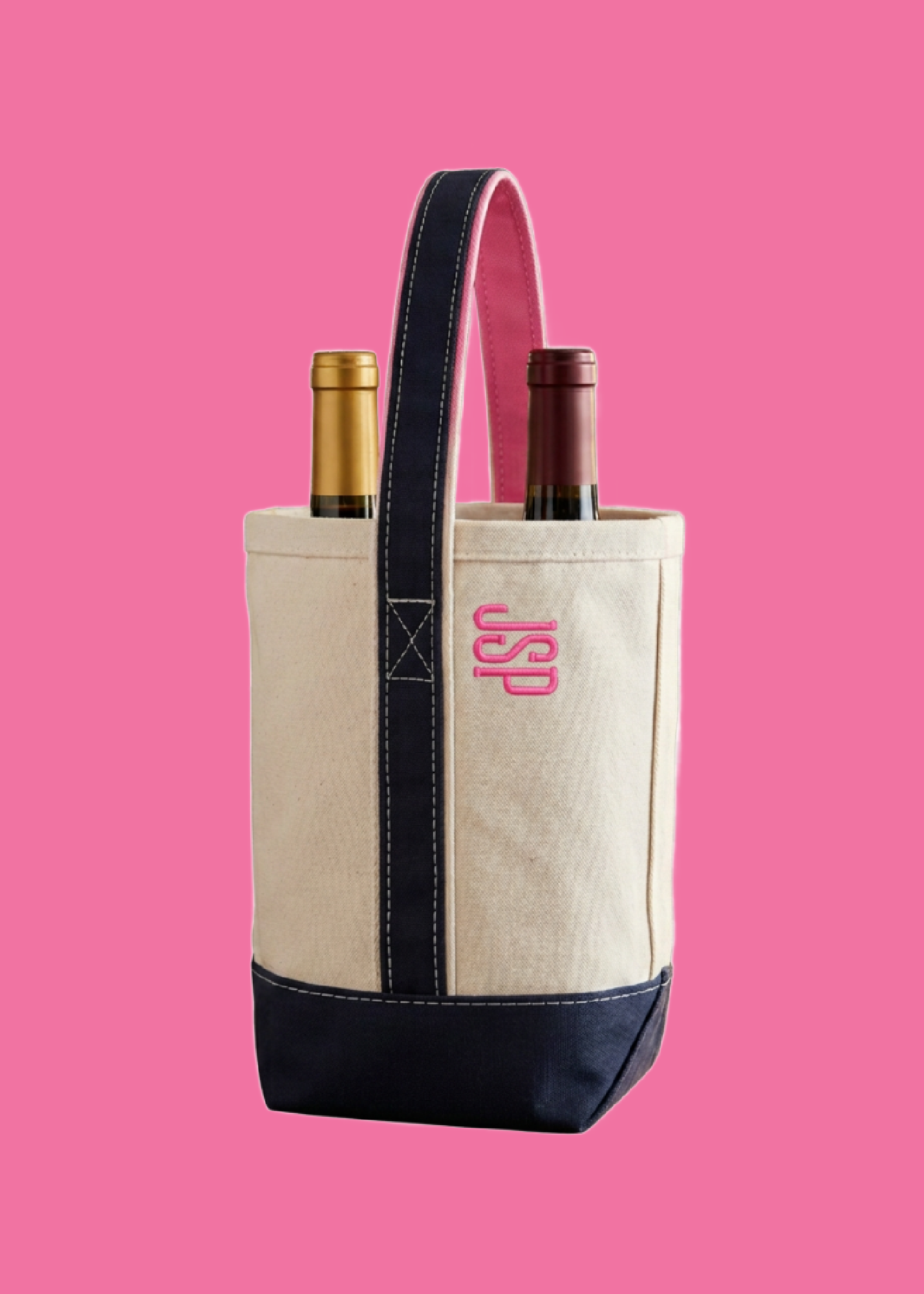 Monogrammed 2 Bottle Wine Carrier